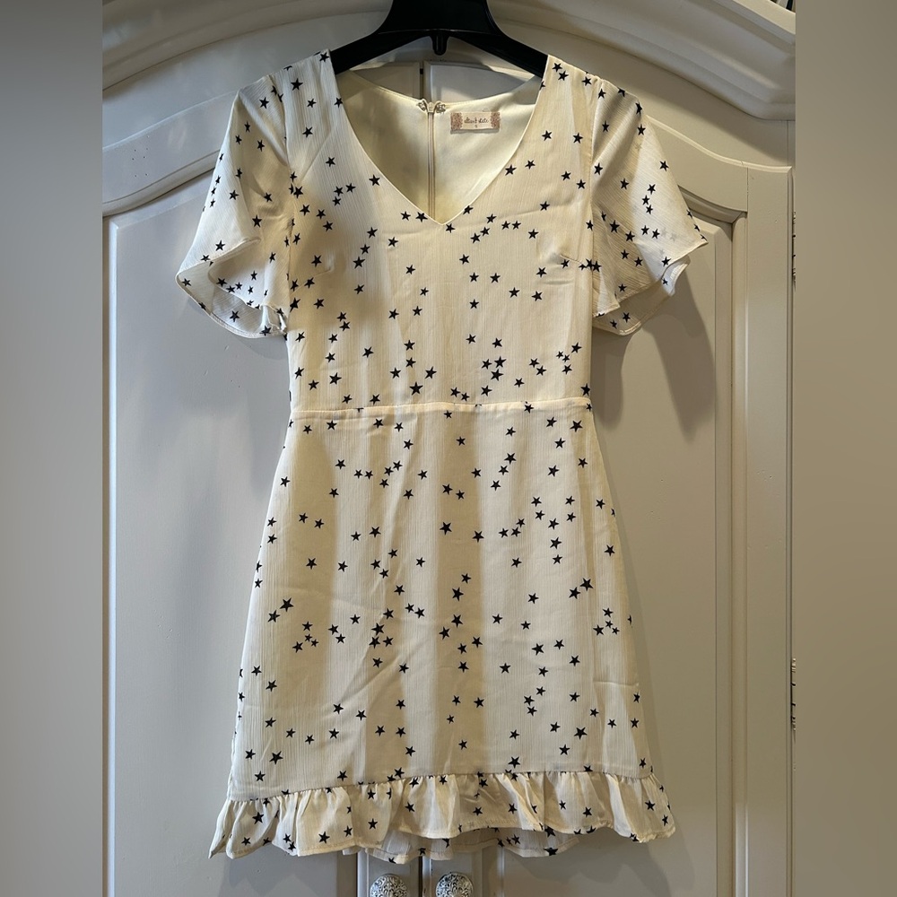 Altar'd State Cream Star Print Dress, NWOT.